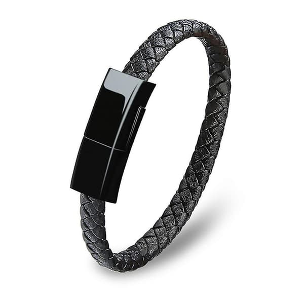 Bærbar USB-ladekabel i PU-skinn armbånd datakabel for Android Type-C KLB