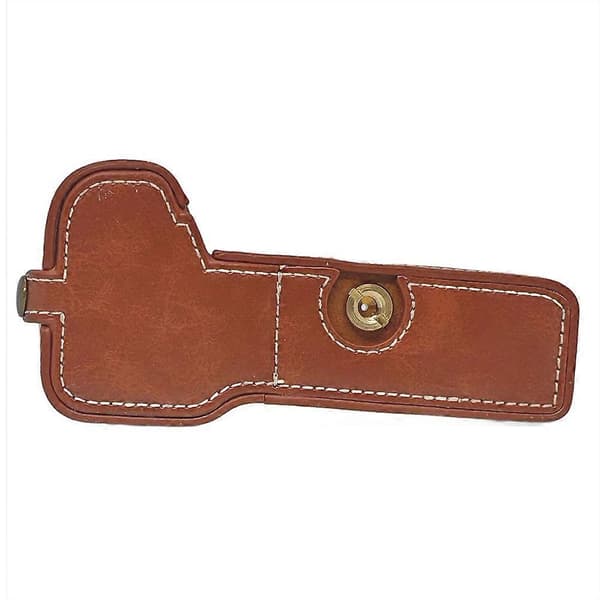 PU Leather Camera Bottom Protective Half Body Case with Screw for Sony A7C II Brown Brown