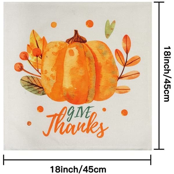 18X18 Höst Kuddfodral för Thanksgiving Dekoration Höst Kuddfodral för Soffa Soffa Gårdshus Dekor