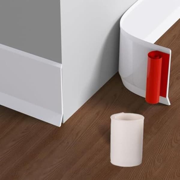 Flexible Self-Adhesive PVC Skirting Board for Kitchen and Bathroom 10cm x 3m White