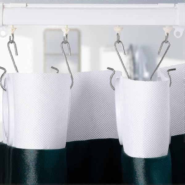 Duschdraperi Paket - 60 Delar Med 30 Krokar Och 30 Glidare