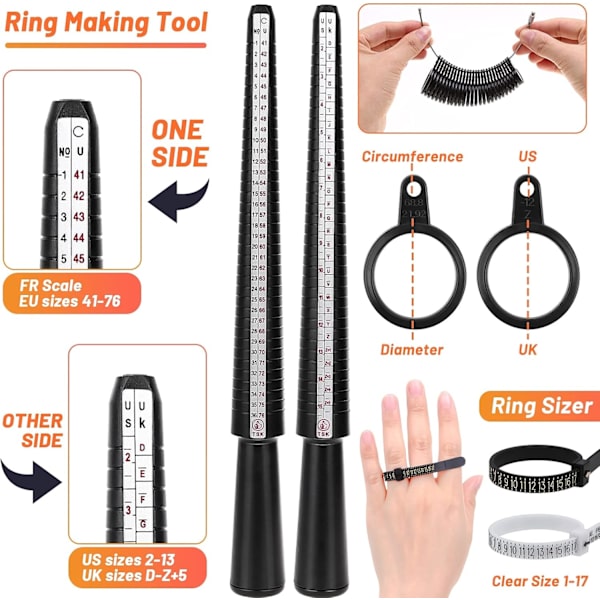 Jewelry Making Kit, Ring Sizer Measuring Tool Kit with