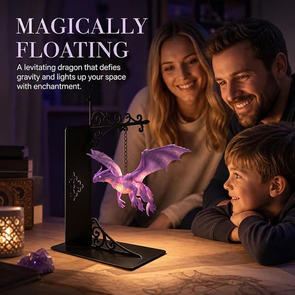 lanterne til bogreol, vintage-lys, varmt LED-lys, svævende drage -