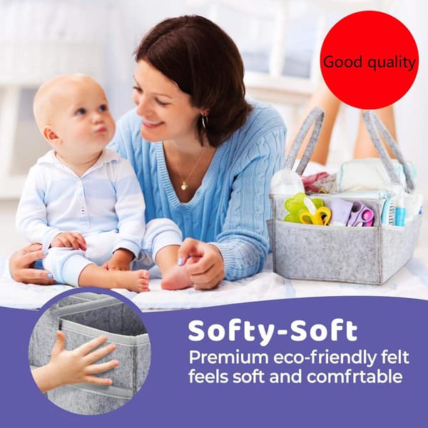 Filt Baby Ble Organizer Luksus Bærbar Ble Opbevaringskurv