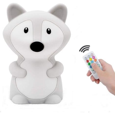 LED Night Light for Bedroom, Cute Fox Night Light with 9 Colors, Rechargeable, Remote Control + Touch Dimmer
