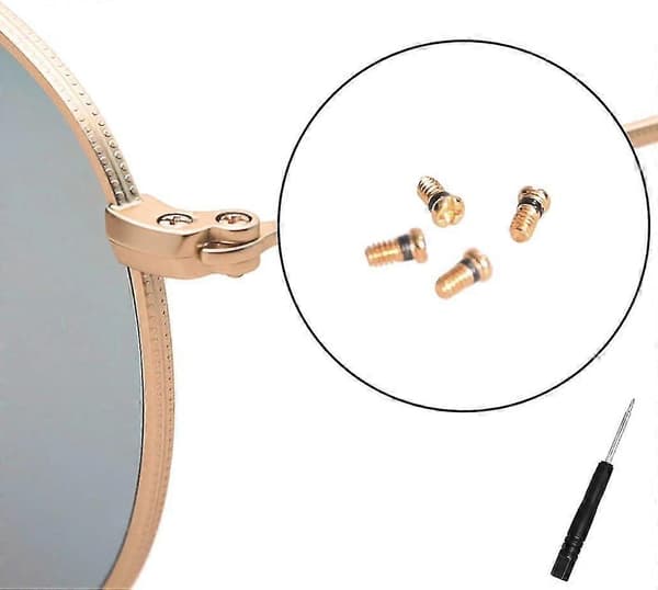 Gullskruer kompatible med Ray-Ban Aviator Solbriller - Reparasjonssett