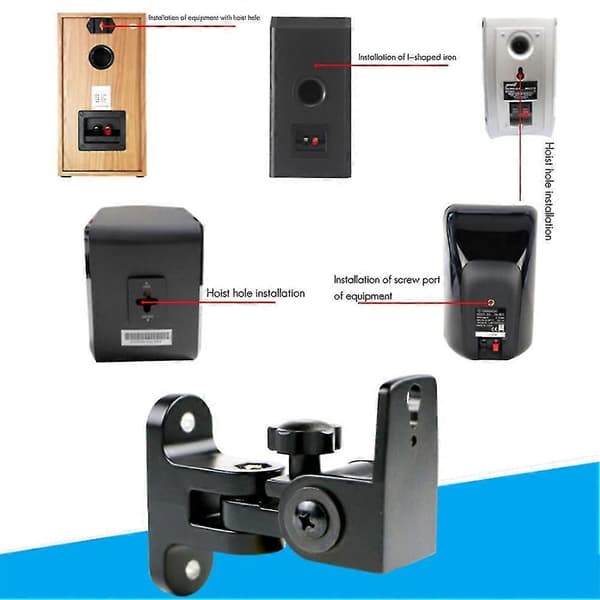 Speaker Wall Mount, Zinc Alloy Universal Surround Sound Wall Mount Stand (2 Pcs)