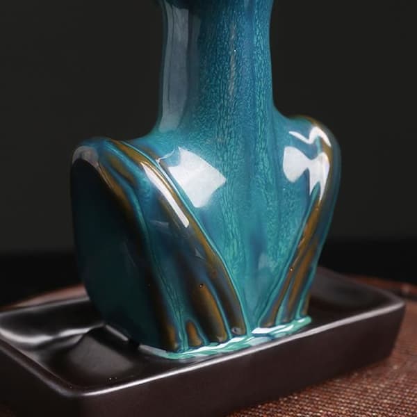 Ceramic Backflow Incense Burner - Beauty Statue Incense Holder - Suitable for Office, Yoga Studio