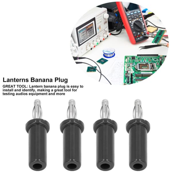 10 stk. sorte ABS messing bananhøjttalerstik 4 mm til elektroniske instrumenter