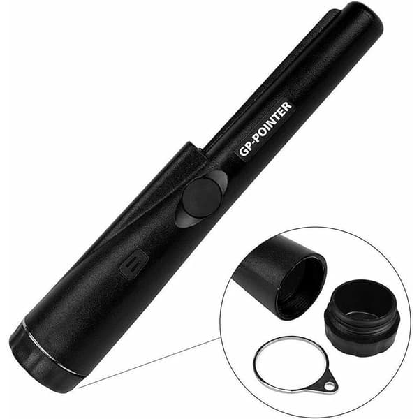 Portable Pinpointer Metal Detector with LED Light and 3 Modes for Kids and Beginners Black