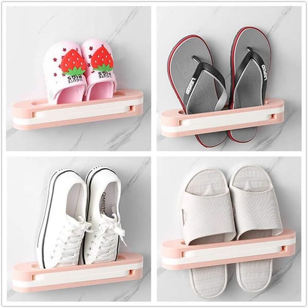 Punch-free slipper rack for hanging shoes 3 in 1