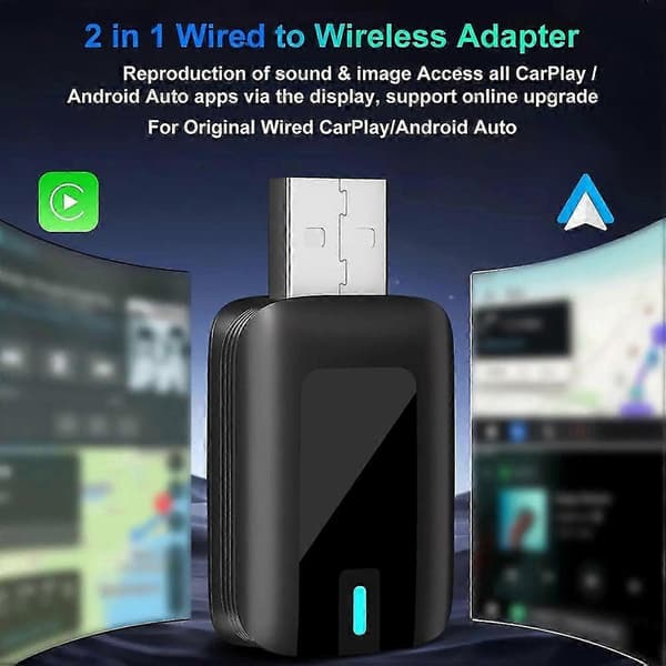 Støtte Wifi6-adapter Carplay Android Auto Box Dongle for kablet til trådløst Passer til de fleste biler USB-A Plug&Play