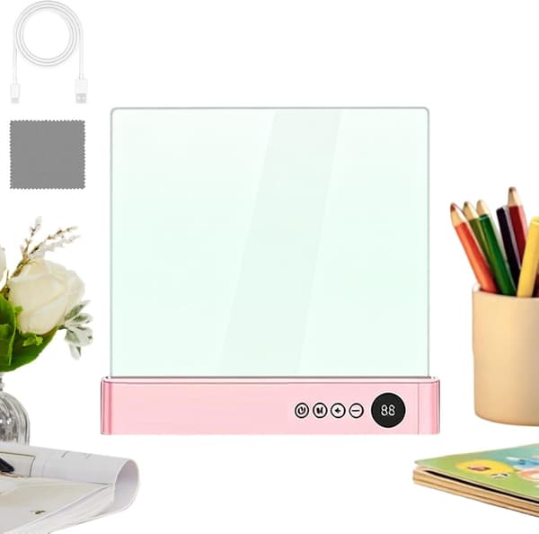boklys for boksider oppladbar dimbar LED-boklampe rosa - Rosa