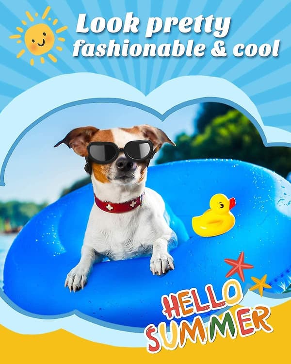 Sunglasses for Small Dogs UV Protection Goggles Eye Protection with Adjustable Strap Water