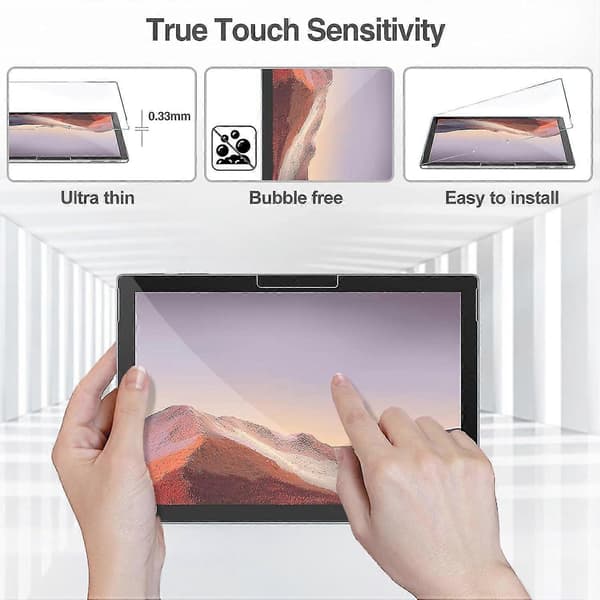 2-pakkaus näytönsuoja Surface Pro 7 Plus/Surface Pro 7 / Pro 6 / Pro 5 / Pro 4, karkaistu lasinen näytönsuoja 12,3 tuumalle