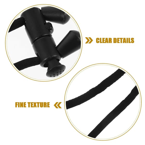 Justerbar nakkeputestropp for feste og beskyttelse, 6 stk. i plastpolyester med doble hull for reisepute i fly –