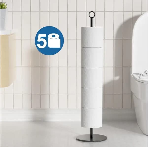 WC-paperiteline - varatelineellä - WC-paperiteline (ruostumaton teräs 71cm)