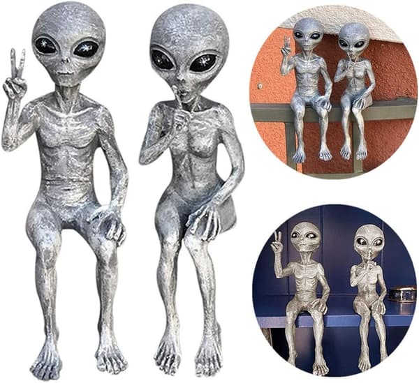 Alienfigur, Sæt med 2 Rumvæsenstatuer, Ekstra Terrest