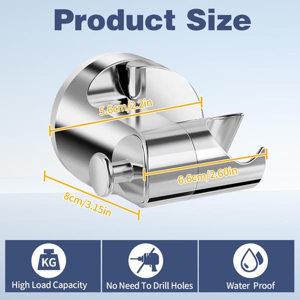 Universal Shower Head Holder with Suction Cup - Adjustable 360 Degree Rotating Handheld Shower Bracket - Removable Shower Arm Mount for Bathroom