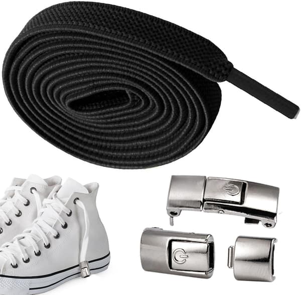 joustavat kengännauhat ilman solmua | unisex musta - Schwarz