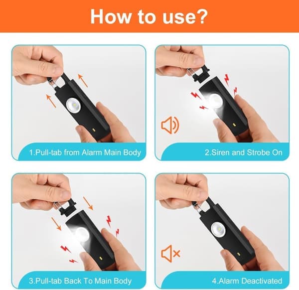 Personal Alarm - Powerful 130 dB Sound and Bright Flash - Personal Protection - Portable Security Alarm