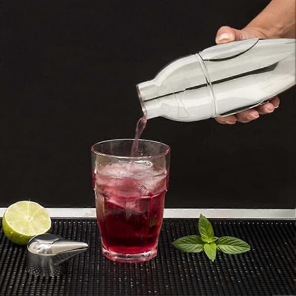 Cocktailshaker i rustfrit stål til pingvin, bartender drinkmixer, tilbehør til cocktailfremstilling i vinflaske