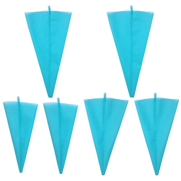 6 Reusable Silicone Piping Bags for Cake Decoration, Compatible with Baking Tools, 6-Pack