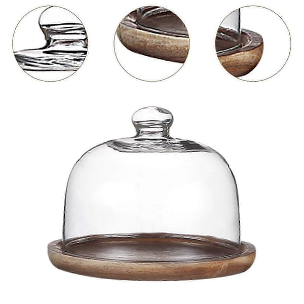 Glasklokke Kagefad med Base til Restauranter, Bryllupper, Fødselsdage - Holdbart Serveringsfad, Elegant Display til Festligheder