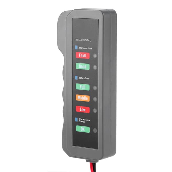 12V Bilbatteritester 6LED-lys Display Generator Statuskontrol Automatisk Diagnostisk Værktøj