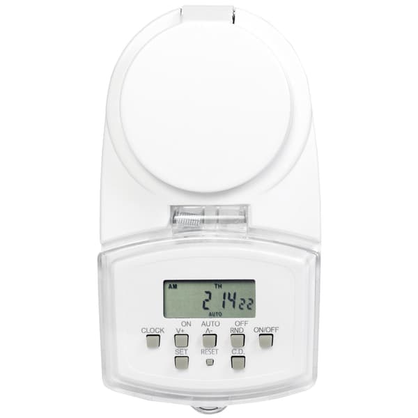 Outdoor Timer Digital 1800W IP44 Vit