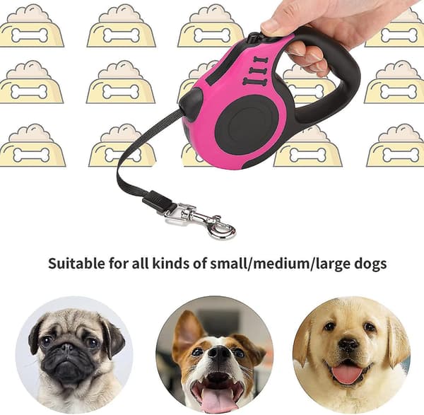 Retractable Dog Leash, Dog Walking Leash with Non-Slip Handle, Strong Nylon Tape, Tangle-Free