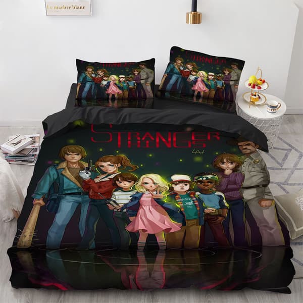 Stranger Things -vuodevaatteet, polyesteripussilakanasetti elokuvahahmoilla 135*200-FX-