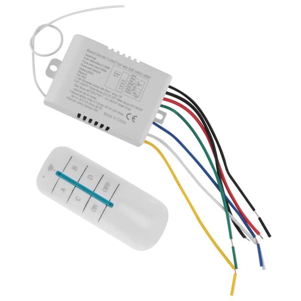 4-veis fjernkontrollbryter for lampe uten digital PÅ/AV 220V