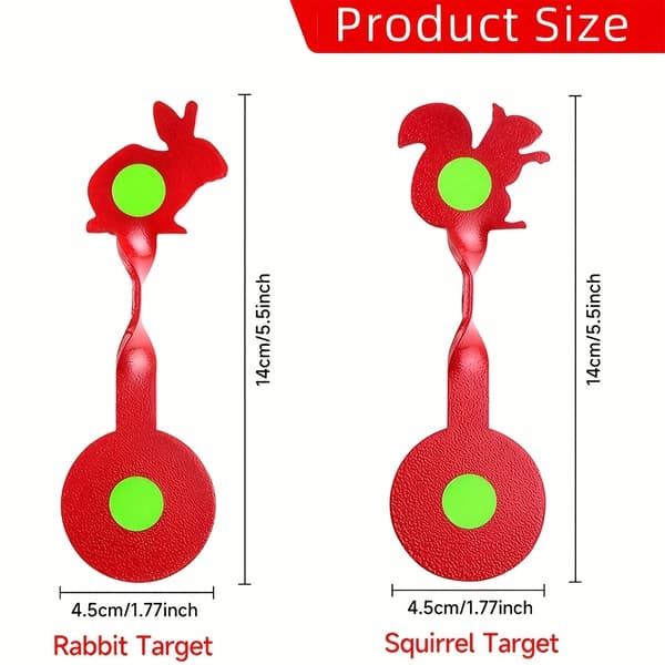Automatic Rotating Airsoft/NBB BB Gun Target with 360° Spinning Motion - Red & Green Shooting Practice System, Durable Outdoor/Indoor [DB] Rabbit Target Rabbit Target