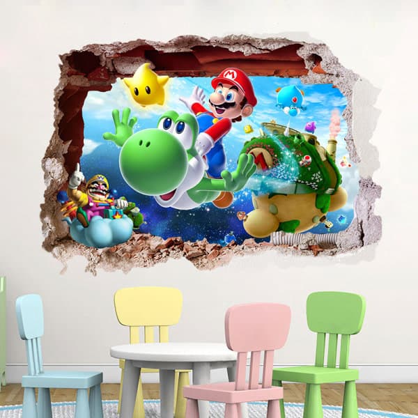 70*50cm Super Mario Bros. Seinätarrat Irrotettavat seinätarrat