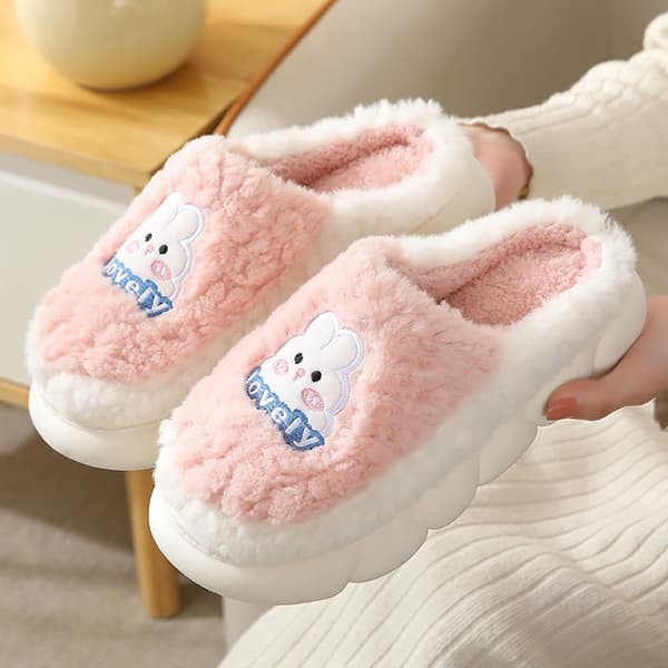 Memory foam hjemmesko, søde dame hjemmesko, komfortable skridsikre hjemmesko, bløde og varme plys fluffy hjemmesko, plysforede hjemmesko
