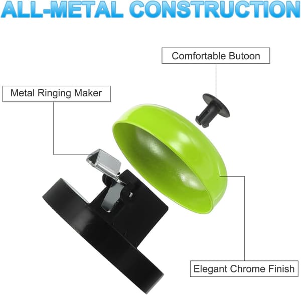 2 st Skrivbordsklocka 6,35 cm Diameter, 2 st Middagsbordsklocka för Service med Metall Anti-Rost Konstruktion, Svart/Grön