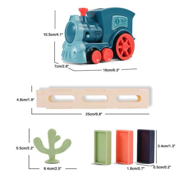 Electric Domino Train Toy Set with 120 Blocks Automatic Action-FX-