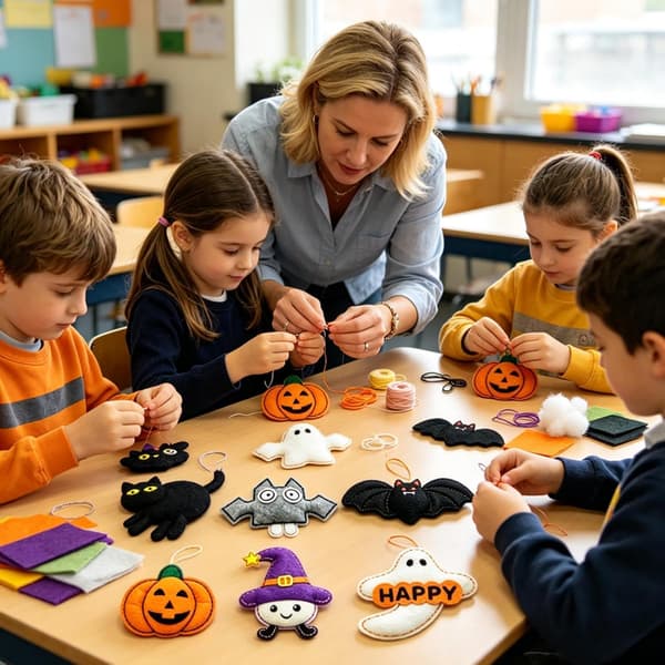 luovaa vapaa-aikaa söpöille Halloween-aavekoristeille -