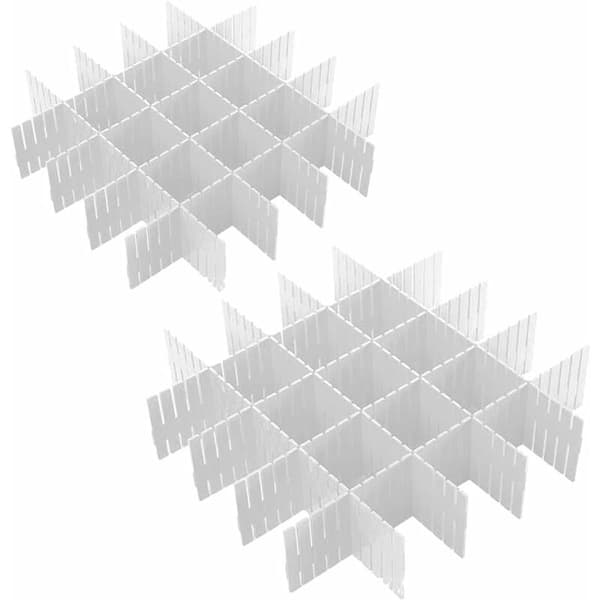 16 stk Skuffedelere Klesoppbevaring Garderobestrømper Undertøy Slips Skjerf Organizer Separator (L, 32,77 cm)