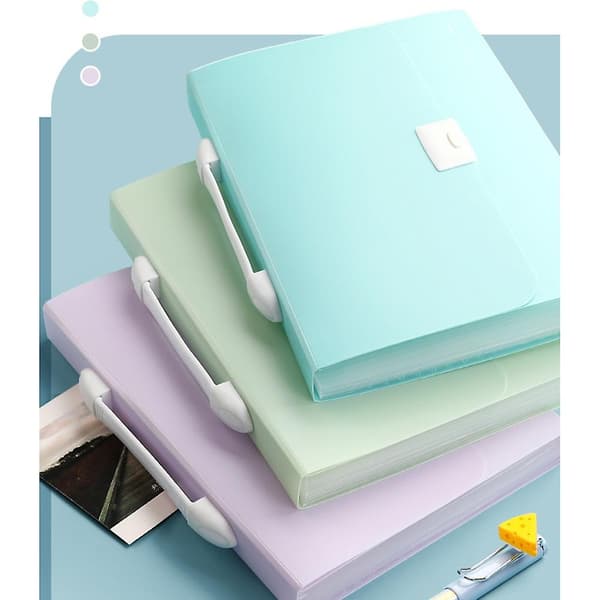 Accordion Folder with 13 Pockets, Expandable File Folder with Handle, Waterproof Cover, A4 Size Green Green