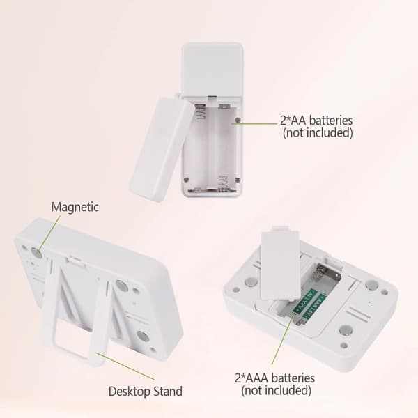Digital Fridge and Freezer Thermometer with 2 Wireless Sensors, LCD Screen, Min/Max Function and Audible Alarm