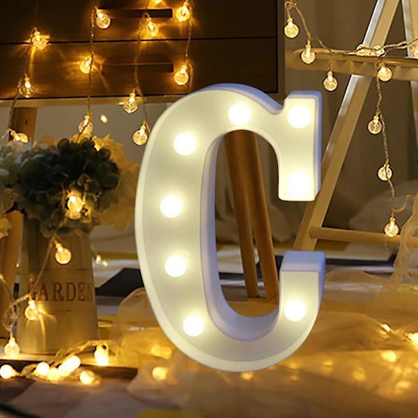 LED Letter Lamp White ABS PP Warm White Wall Mounted or Freestanding Night Light for Home Decor Party 22 cm C C