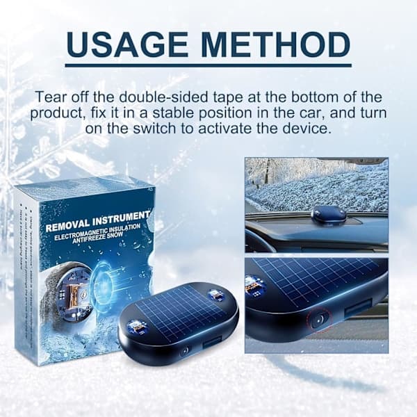 3-pack Solar Car Defroster - Electromagnetic Molecular Frost/Snow Remover