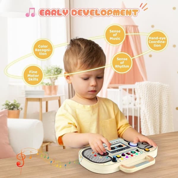 Montessori Træ Busyboard Børnelegetøj LED Afbryder Motorik Læring Pædagogisk 3+ År