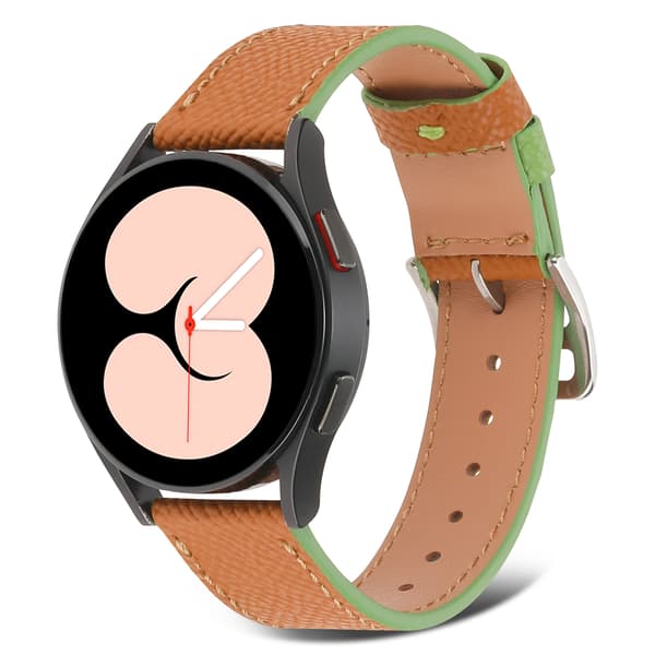(Brun) Passer Galaxy Watch 4 twill ekte lær LEATHER s