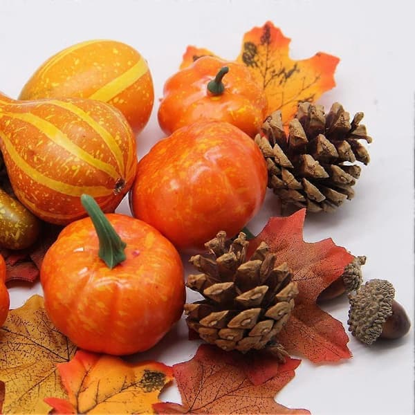 Thanksgiving Artificial Pumpkins Home Decor Set, Mix of 50 Artificial Harvests