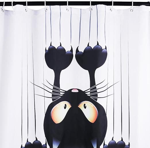 1 stk Leashy Funny Cat DIY badeforhæng med kroge (Sort kat, 15)