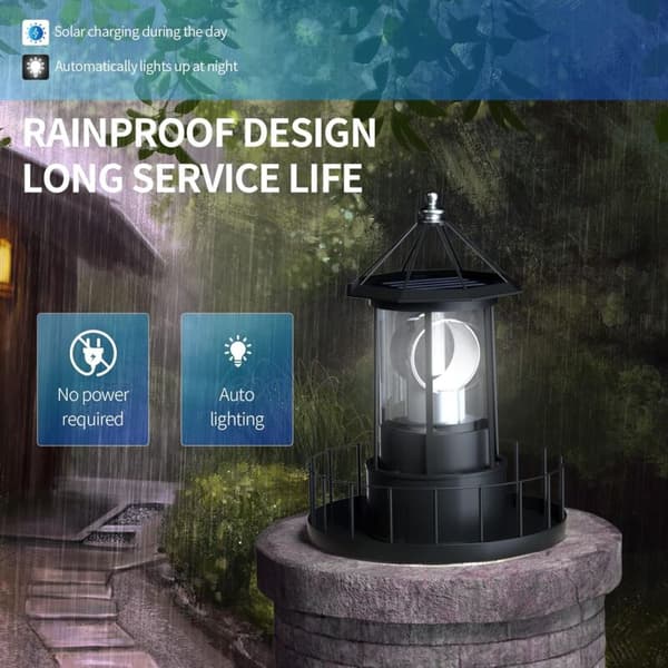 LED Solar Lighthouse, Outdoor Garden Decoration Lantern