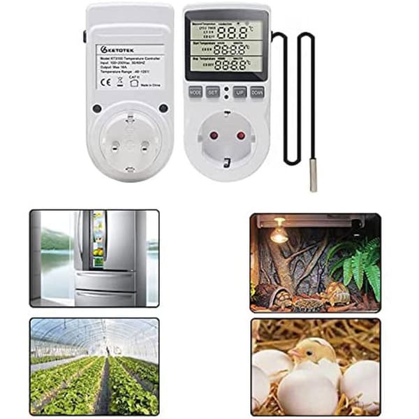 Smart Temperature Control Socket Max 3680W, 230VAC, -40 120℃, White